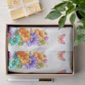 Vibrant Spring Flowers & Butterflies Decoupage Tissuepapier (Geschenk)
