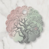 Vibrant Spring Tree Custom - Blossoming Floral Bedankjes Labels (Achterkant)