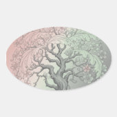Vibrant Spring Tree Custom - Blossoming Floral Ovale Sticker (Voorkant)