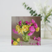 Vibrant spring tulips, greeting kaart (Staand voorkant)