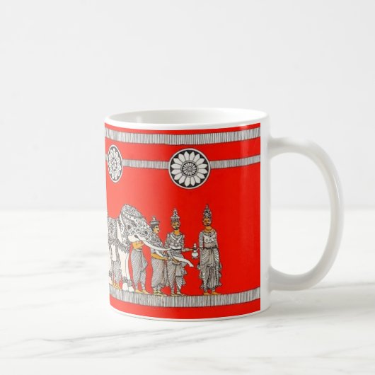 Vibrant Sri Lankan White Elephant Art Mug Koffiemok (Rechts)