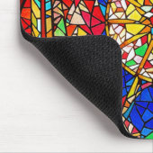 Vibrant Stained Glass Abstract Art Muismat (Hoek)