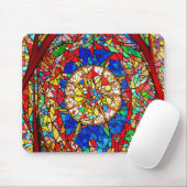 Vibrant Stained Glass Abstract Art Muismat (Met muis)