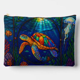 Vibrant Stained Glass Sea Turtle Ocean Design Etui