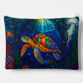 Vibrant Stained Glass Sea Turtle Ocean Design Etui (Achterkant)