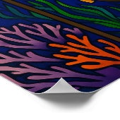 Vibrant Stained Glass Sea Turtle Ocean Design Poster (Hoek)