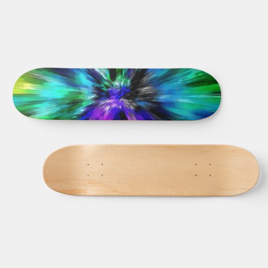 Vibrant Starburst Tie Dye Persoonlijk Skateboard (Horizontaal)