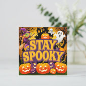 Vibrant Stay Spooky halloween Kaart (Staand voorkant)