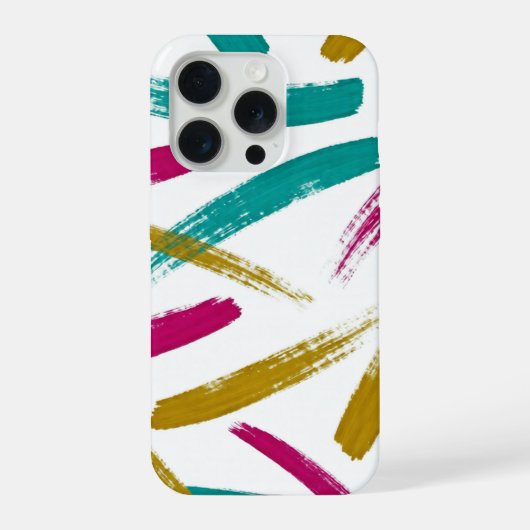 Vibrant Strokes,Teal, Magenta & Mustard pattern iPhone Hoesje (Achterkant)