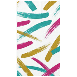 Vibrant Strokes,Teal, Magenta & Mustard pattern Tafelkleed