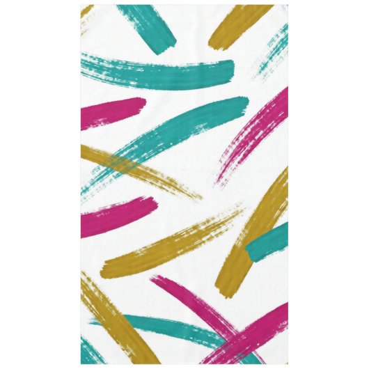 Vibrant Strokes,Teal, Magenta & Mustard pattern Tafelkleed (Voorkant)
