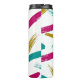 Vibrant Strokes,Teal, Magenta & Mustard pattern Thermosbeker (Achterkant)