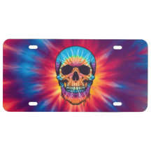 Vibrant Stropdas-Dye Skull License Bord