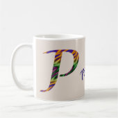 Vibrant Stropdas-kleurstof Kleurletter P Monogram  Koffiemok (Links)