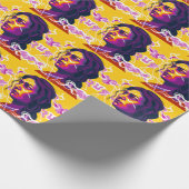 Vibrant Stylized Portrait with Abstract Elements Cadeaupapier (Hoek)