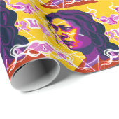 Vibrant Stylized Portrait with Abstract Elements Cadeaupapier (Rol Hoek)