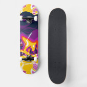 Vibrant Stylized Portrait with Abstract Elements Persoonlijk Skateboard (Voorkant)