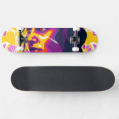 Vibrant Stylized Portrait with Abstract Elements Persoonlijk Skateboard (Horizontaal)
