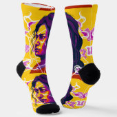 Vibrant Stylized Portrait with Abstract Elements Sokken (Gebogen)