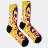 Vibrant Stylized Portrait with Abstract Elements Sokken (Rechts)