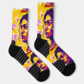 Vibrant Stylized Portrait with Abstract Elements Sokken (Rechts)