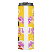 Vibrant Stylized Portrait with Abstract Elements Thermosbeker (Achterkant)