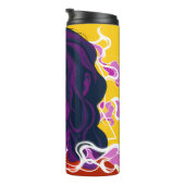 Vibrant Stylized Portrait with Abstract Elements Thermosbeker (Geroteerd rechts)