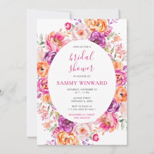 Vibrant Summer Bloemen Vrijgezellenfeest Kaart (Voorkant)