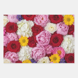Vibrant Summer Floral Bouquet Inpakpapier Vel