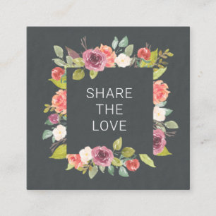 Vibrant Summer Floral   Loyalty-Kaart Vierkante Visitekaartje