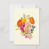 Vibrant Summer Floral Yellow Orange Pink Wedding Save The Date (Achterkant)
