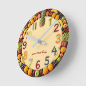 Vibrant Summer Fruit Salad Wall Clock - Custom Ronde Klok (Hoek)