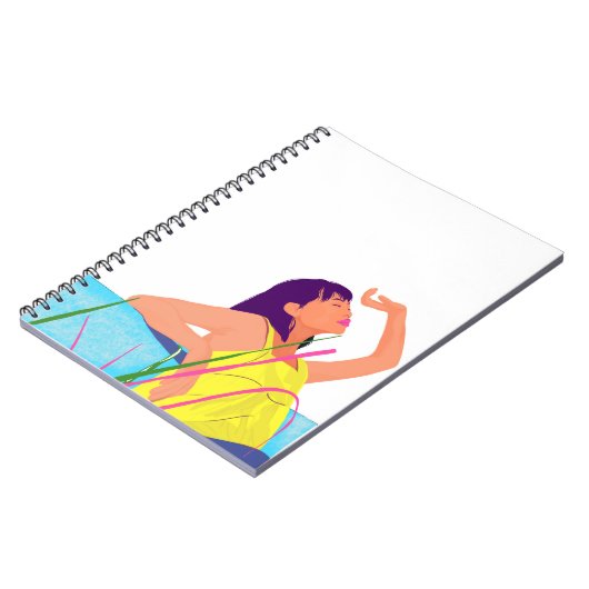 Vibrant Summer Girl Notebook – Colour Pop Art  Notitieboek (Linkerzijde)