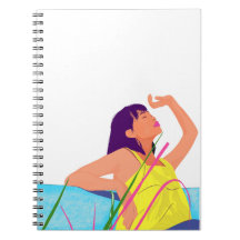 Vibrant Summer Girl Notebook – Colour Pop Art 