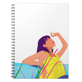 Vibrant Summer Girl Notebook – Colour Pop Art  Notitieboek