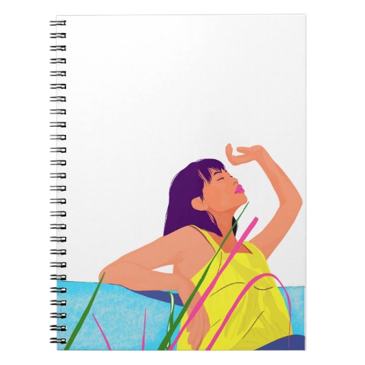 Vibrant Summer Girl Notebook – Colour Pop Art  Notitieboek (Voorkant)