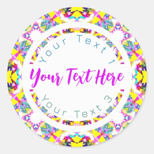 Vibrant Summer Scrapbook Craft Birthday Ronde Sticker (Voorkant)