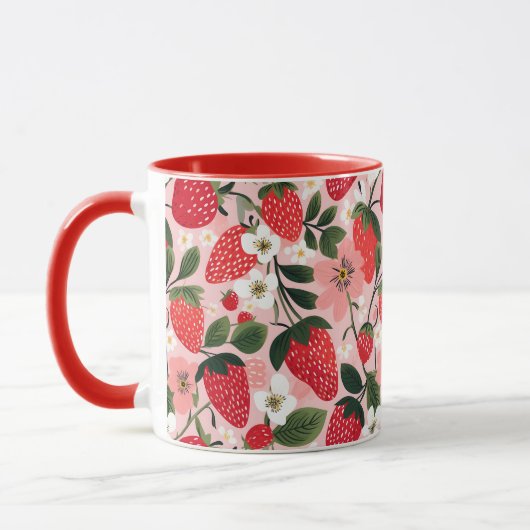 Vibrant Summer Strawberry and Flower Patch Mok (Links)