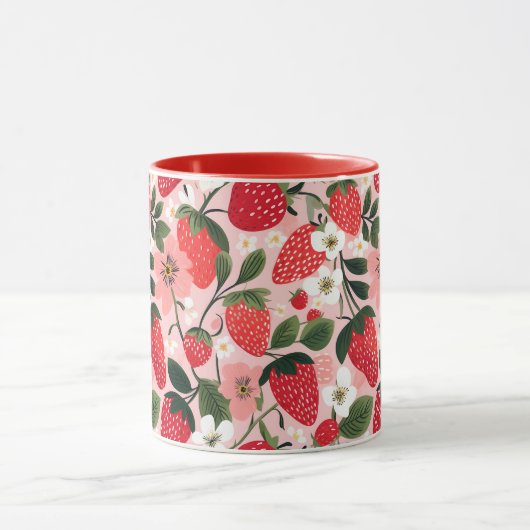 Vibrant Summer Strawberry and Flower Patch Mok (Midden)