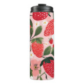 Vibrant Summer Strawberry and Flower Patch Thermosbeker (Voorkant)