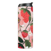 Vibrant Summer Strawberry and Flower Patch Thermosbeker (Gedraaid links)
