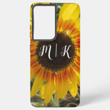 Vibrant Summer Sunflower Field Monogram