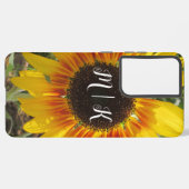 Vibrant Summer Sunflower Field Monogram Samsung Galaxy Hoesje (Achterkant horizontaal)