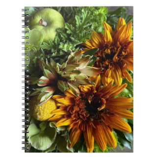 Vibrant Sunflower and Alstroemeria Bouquet Noteboo Notitieboek