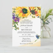 Vibrant Sunflower Floral Christelijk bruiloft Kaart (Staand voorkant)
