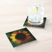 Vibrant Sunflower Glazen Onderzetter (Schuin)