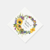 Vibrant Sunflower Wildbloemen Floral Weddenschap Servet (Hoek)