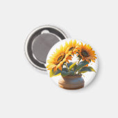 Vibrant Sunflowers in a Rustic Pot Magneet (Voorkant / Achterkant)
