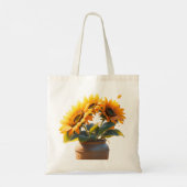 Vibrant Sunflowers in a Rustic Pot Tote Bag (Achterkant)