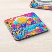Vibrant Sunrise Landschap Bier Onderzetter (Linkerzijde)